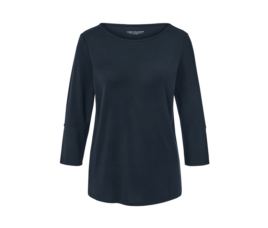 Tmavomodré funkčné tričko s 3/4 rukávmi.