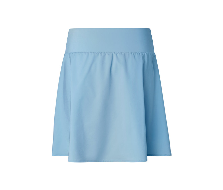 Svetlomodrá športová sukňa.