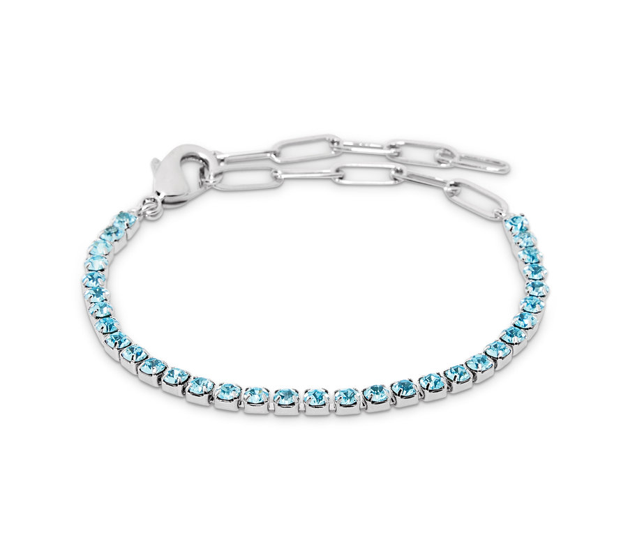 Strieborný tenisový náramok s retiazkou Paperlink.