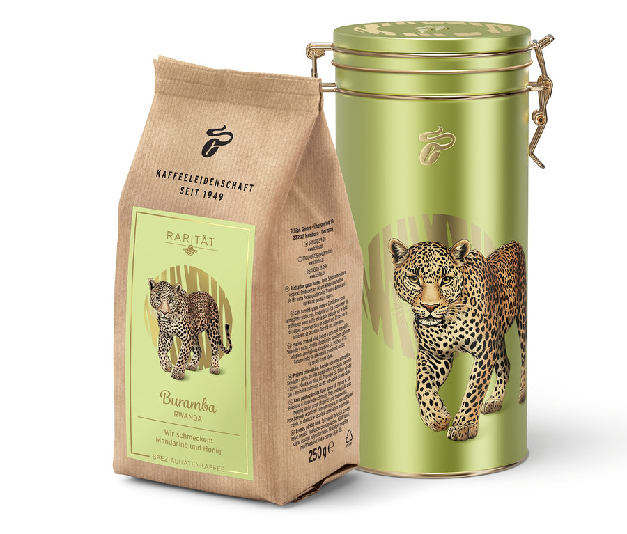 Raritná káva »Buramba Rwanda« vrátane dózy na kávu