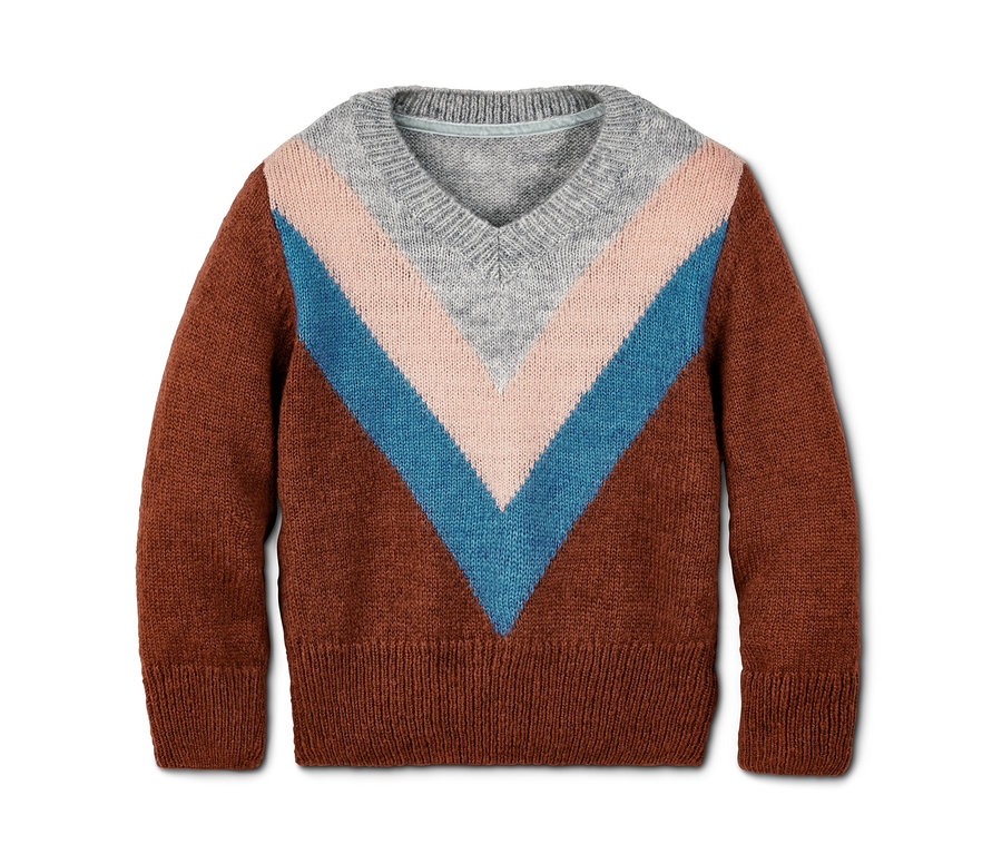 Pletený pulóver s dizajnom colorblocking.