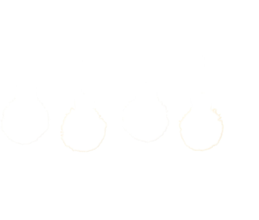 Štyri veľkonočné brmbolce zo súpravy na výrobu veľkonočných brmbolcových zvieratiek.