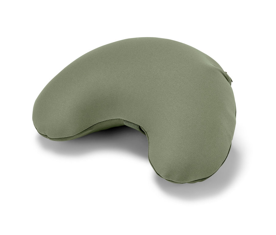 Zelený nafukovací vankúš na krk.