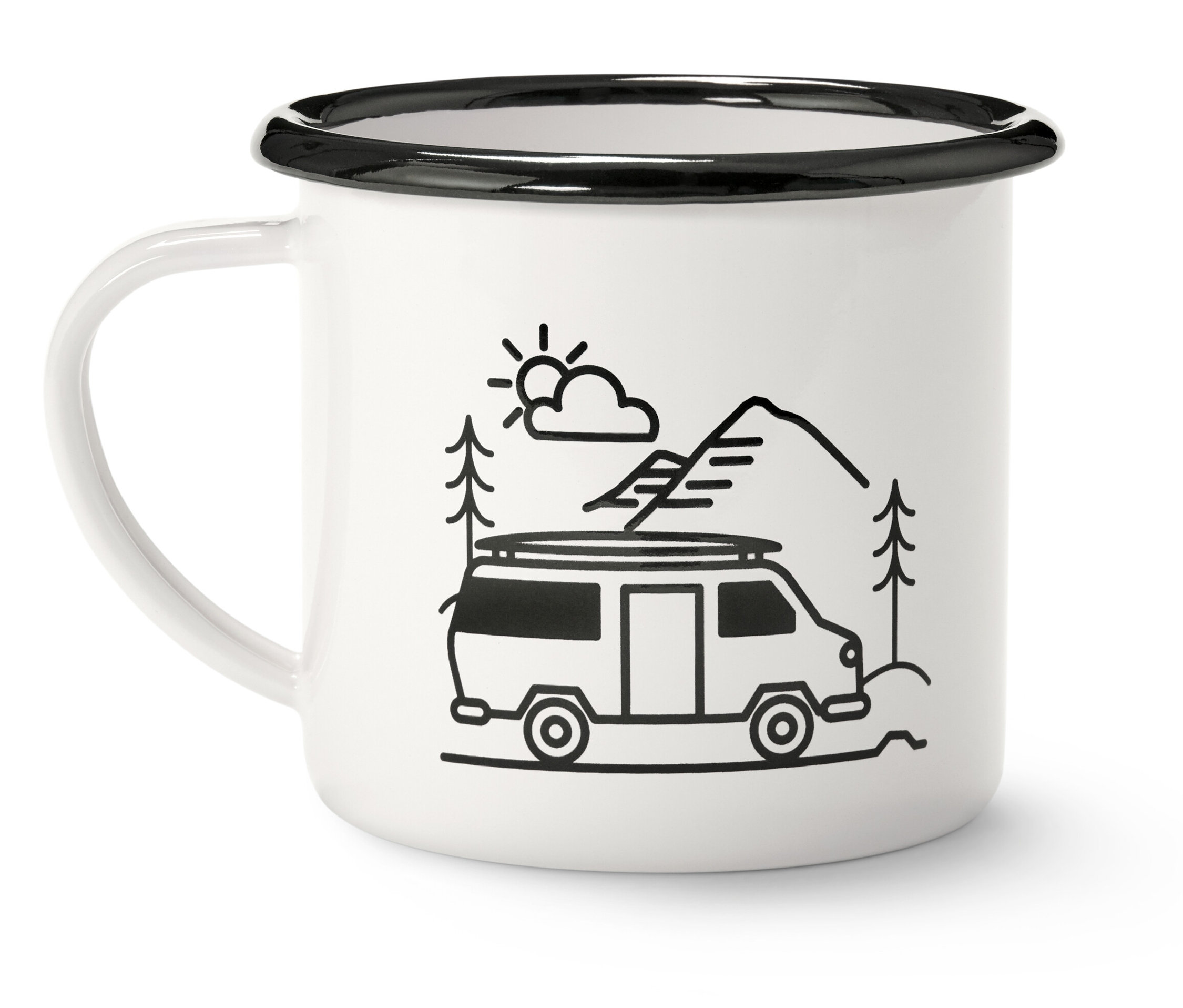 Tchibo - Smaltovaný hrnček na kávu „Camping“ - far