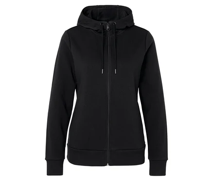 Čierna mikina s kapucňou na zips.