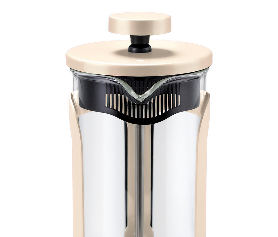 Detail béžovej kanvice french press 300 ml.
