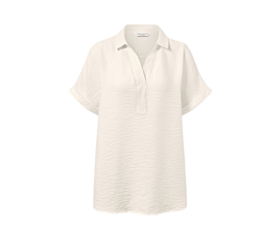 Krémová blúzka s krátkymi rukávmi.