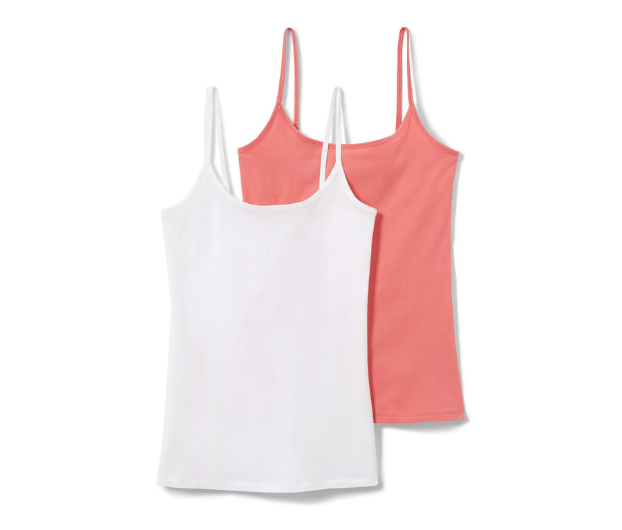 Dve tielka: biele a koralové.