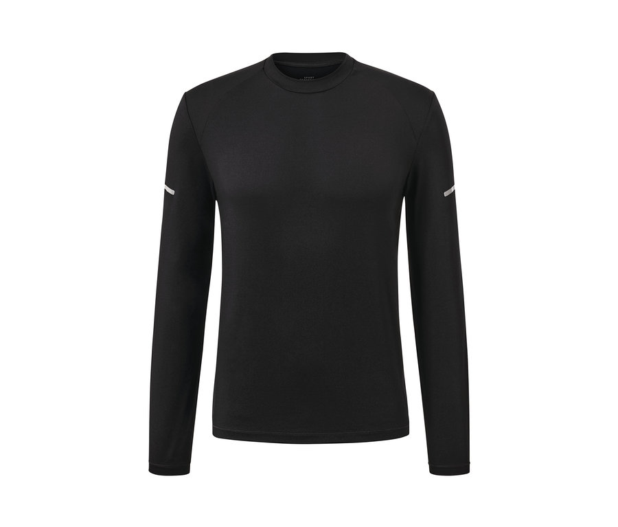 Čierne funkčné tričko s dlhými rukávmi.