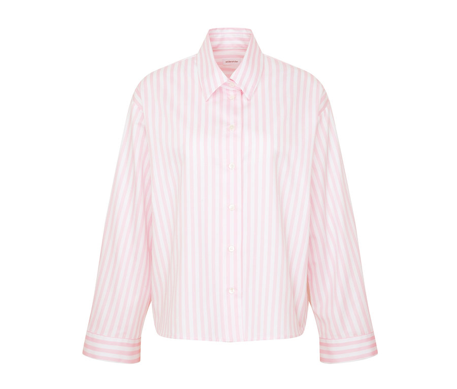 Ružová košeľová blúzka v nadmernej veľkosti Seidensticker s bielymi pruhmi.