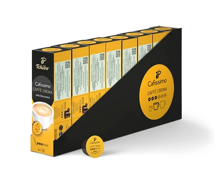 Balenie kávových kapsúl Cafissimo Caffè Crema mild.