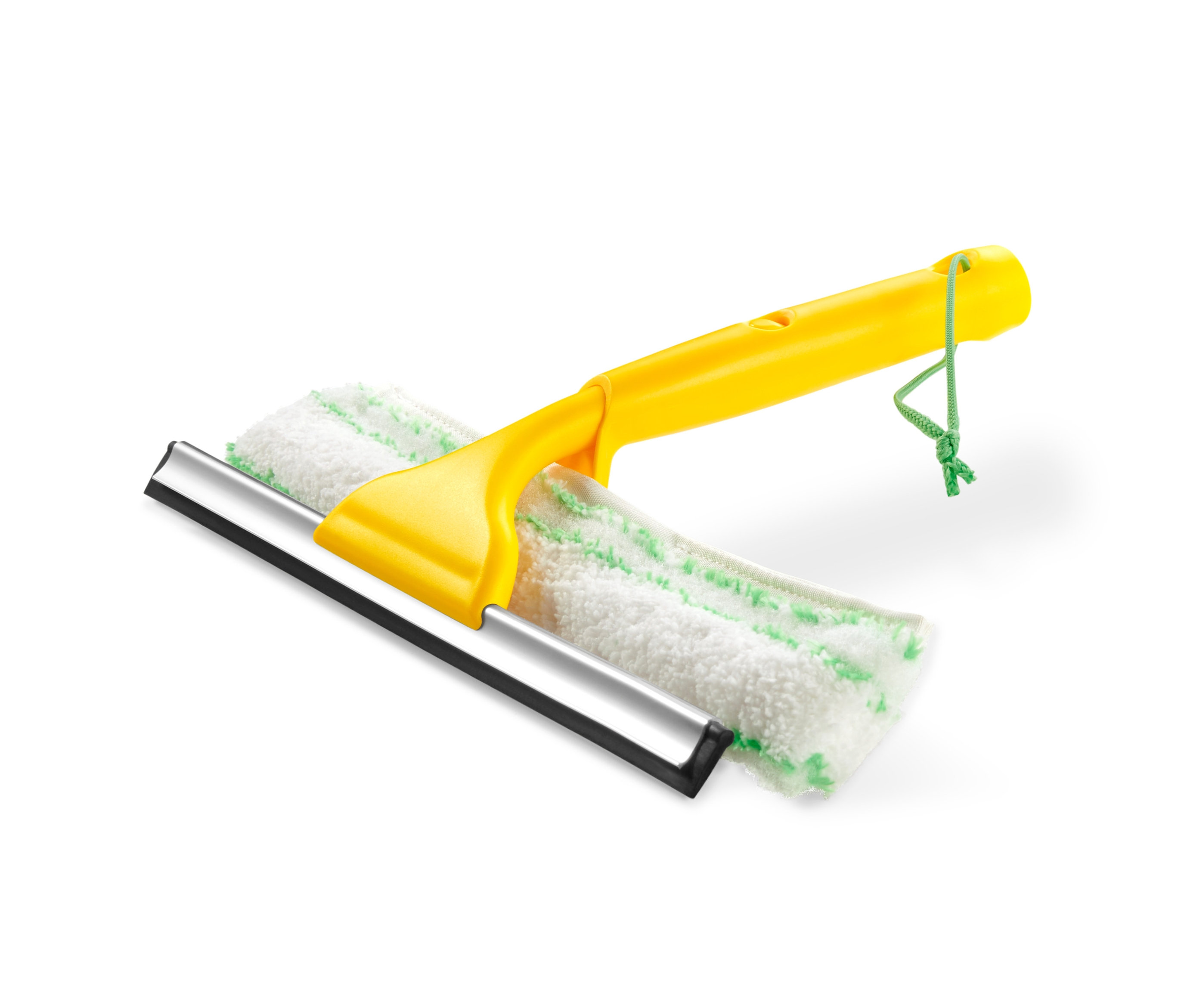 Žltá stierka na okná s návlekom z mikrovlákna 2 v 1.