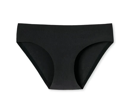 Čierne nohavičky SCHIESSER invisible Rio-Slip s bavlnou na bielom pozadí.