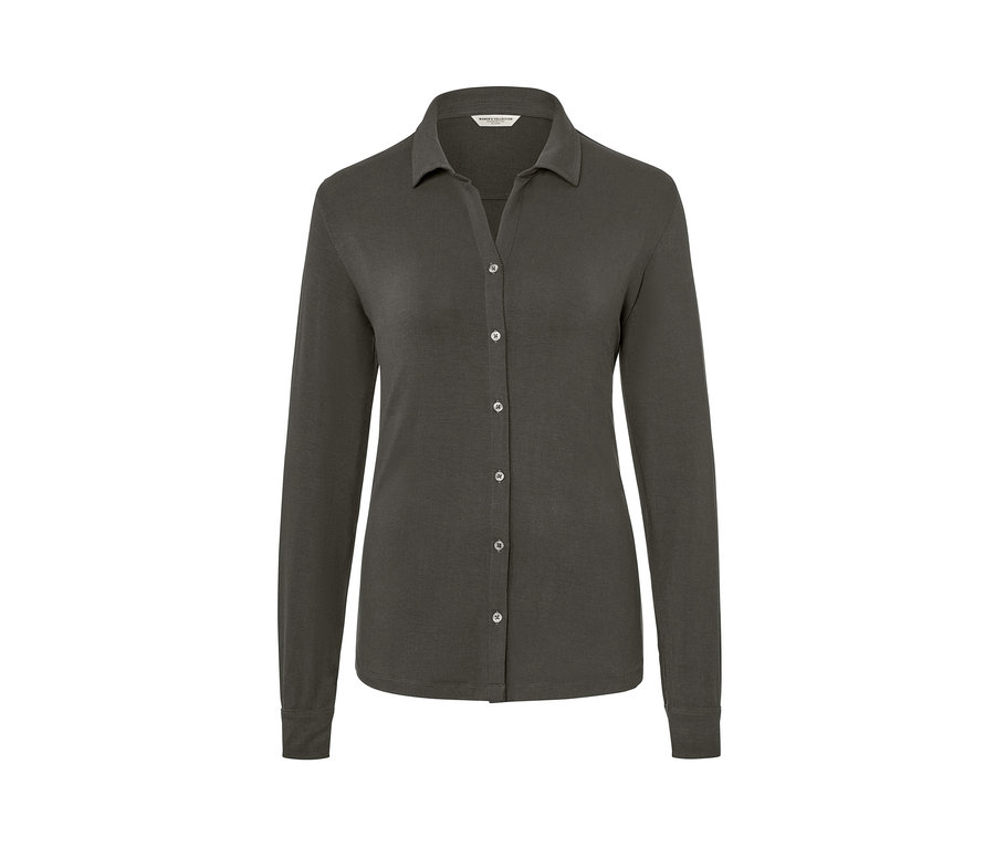 Sivé blúzkové tričko s gombíkovou légou.