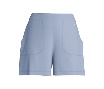 Svetlomodré chladivé šortky Calida Deepsleepwear so širokým pásom, dvoma veľkými prednými vreckami a malým bielym logom na pravej strane.