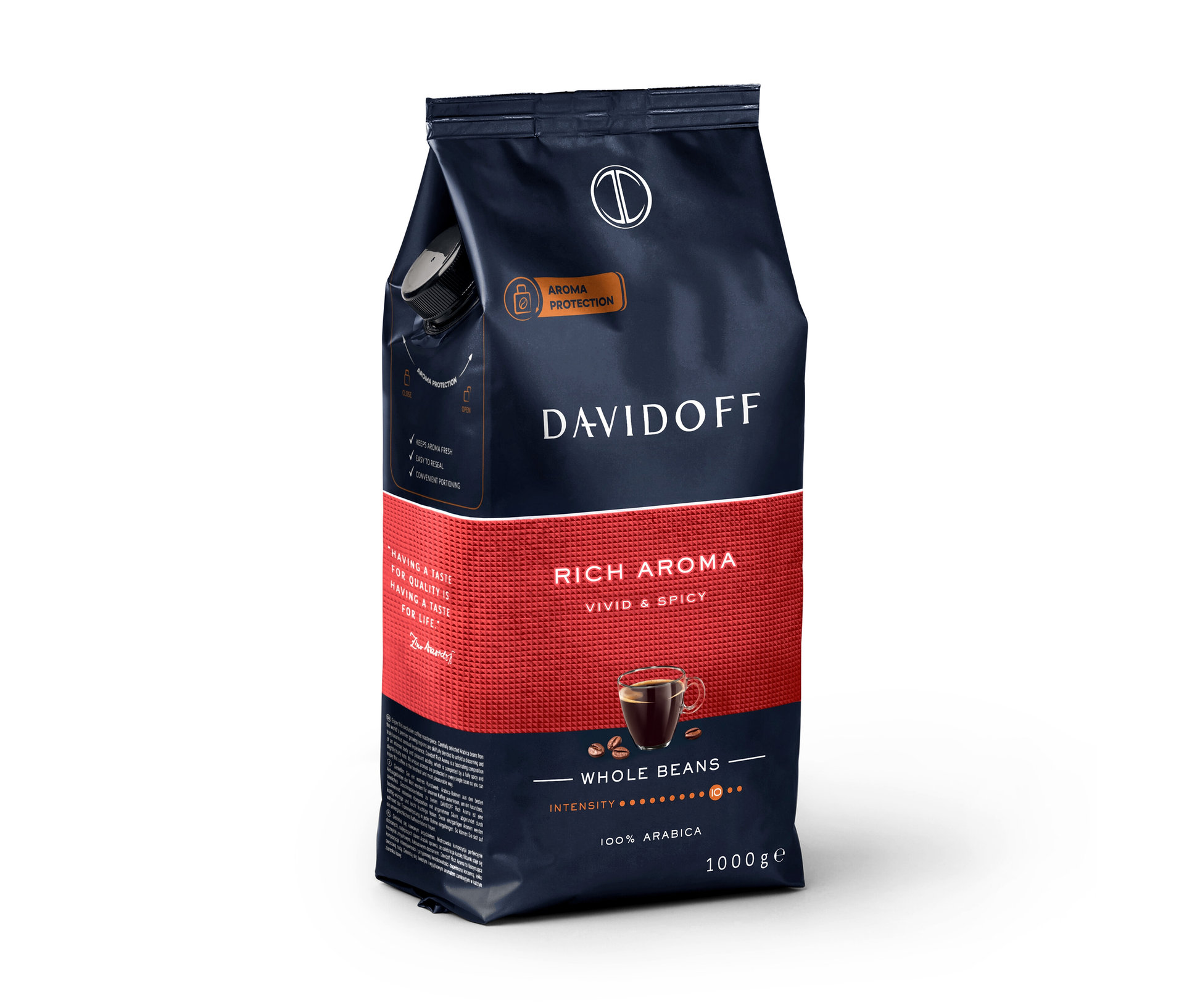 Tchibo - Davidoff Café Rich Aroma - 1 kg zrnkovej kávy - Intenzita: 10/12