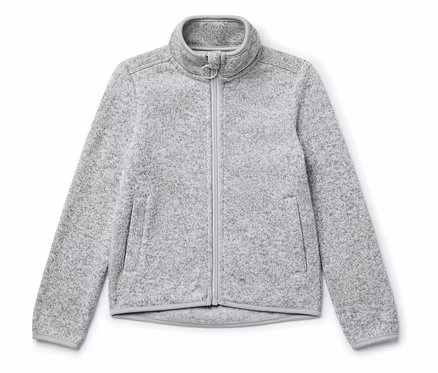 Sivá detská mikina z pleteného flísu na zips.