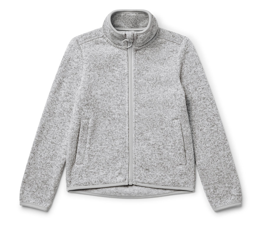 Sivá detská mikina z pleteného flísu na zips.