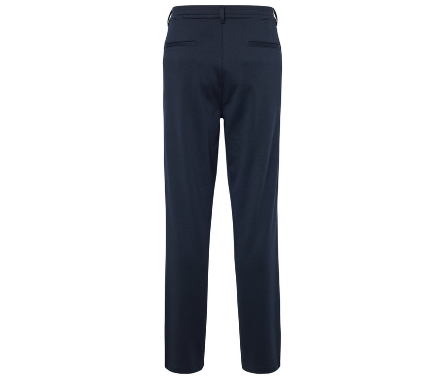 Tmavo modré nohavice, pohľad zozadu.