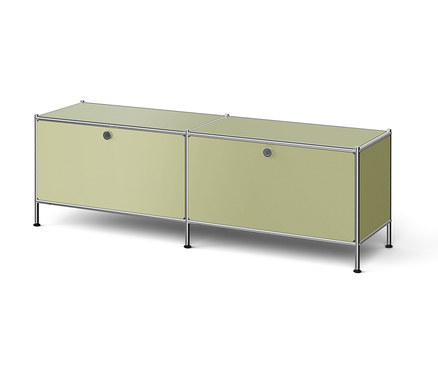 Nízky kovový stolík »CN3« s priehradkami, pistáciová