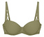 Podprsenka Triumph Amourette Maxi WP v olivovo-zlatej farbe s čipkovanými detailmi na ramienkach a bokoch.