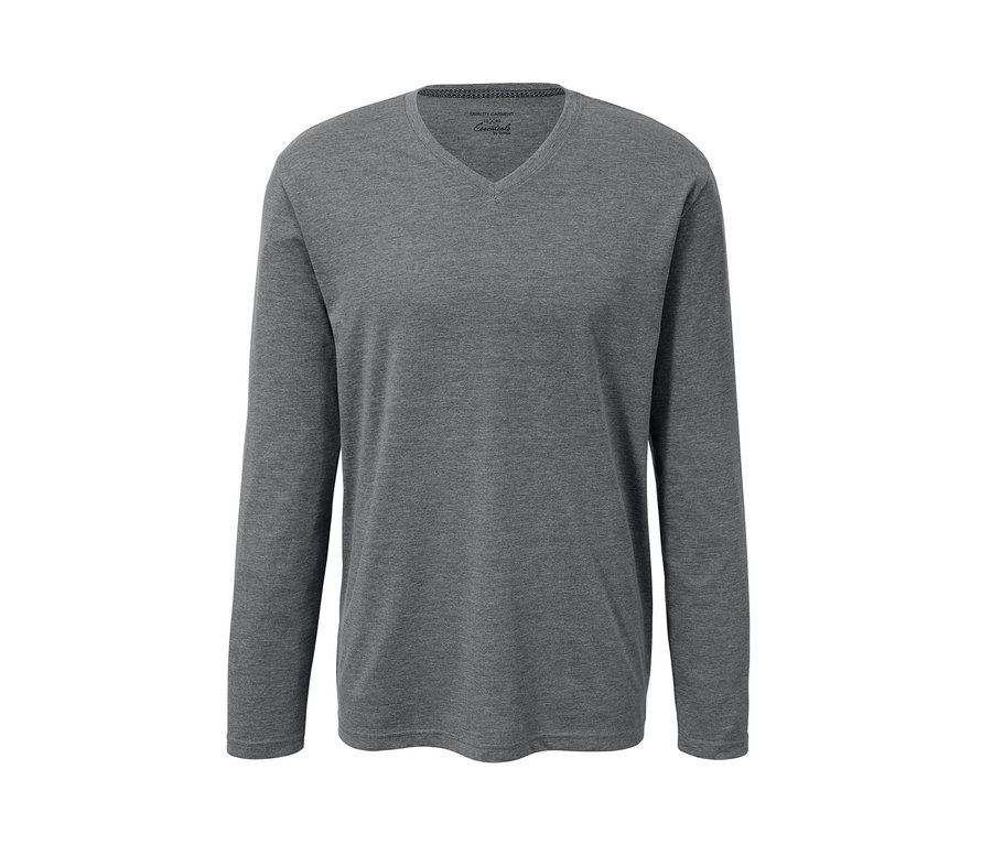 Sivé pyžamo s dlhým rukávom a výstrihom do V.