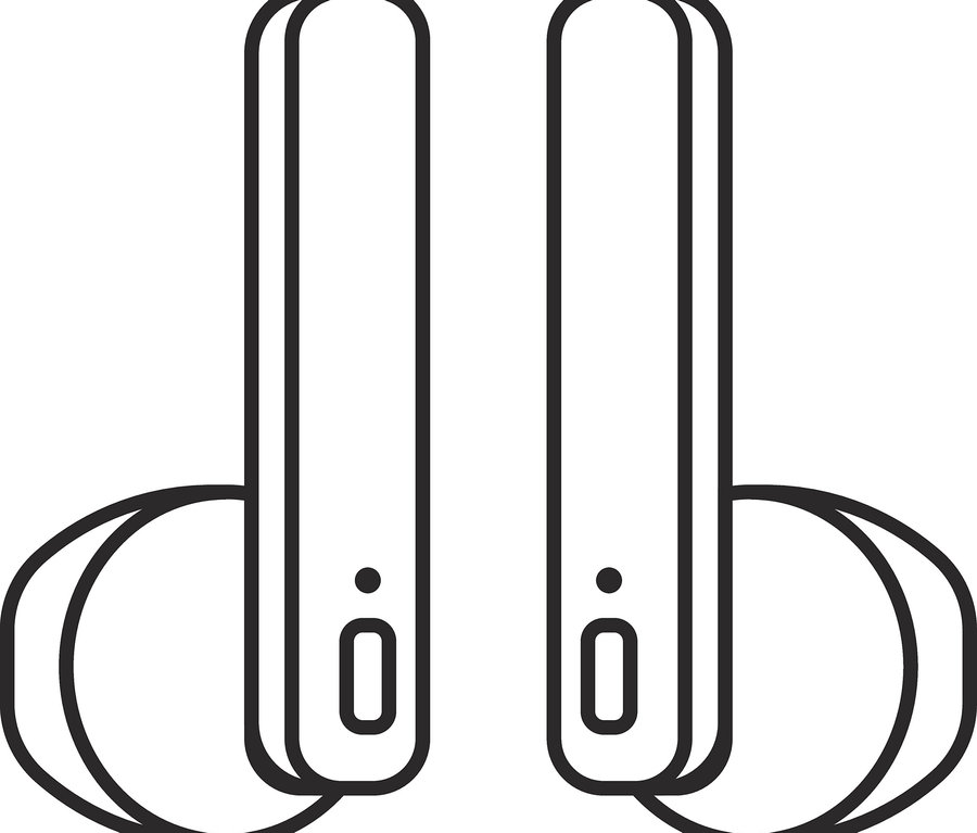 Dvoje slúchadlá do uší.