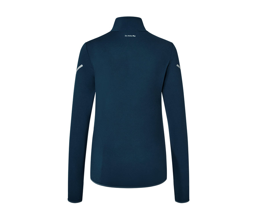 Tmavomodré funkčné termotričko s dlhým rukávom a krátkym zipsom.
