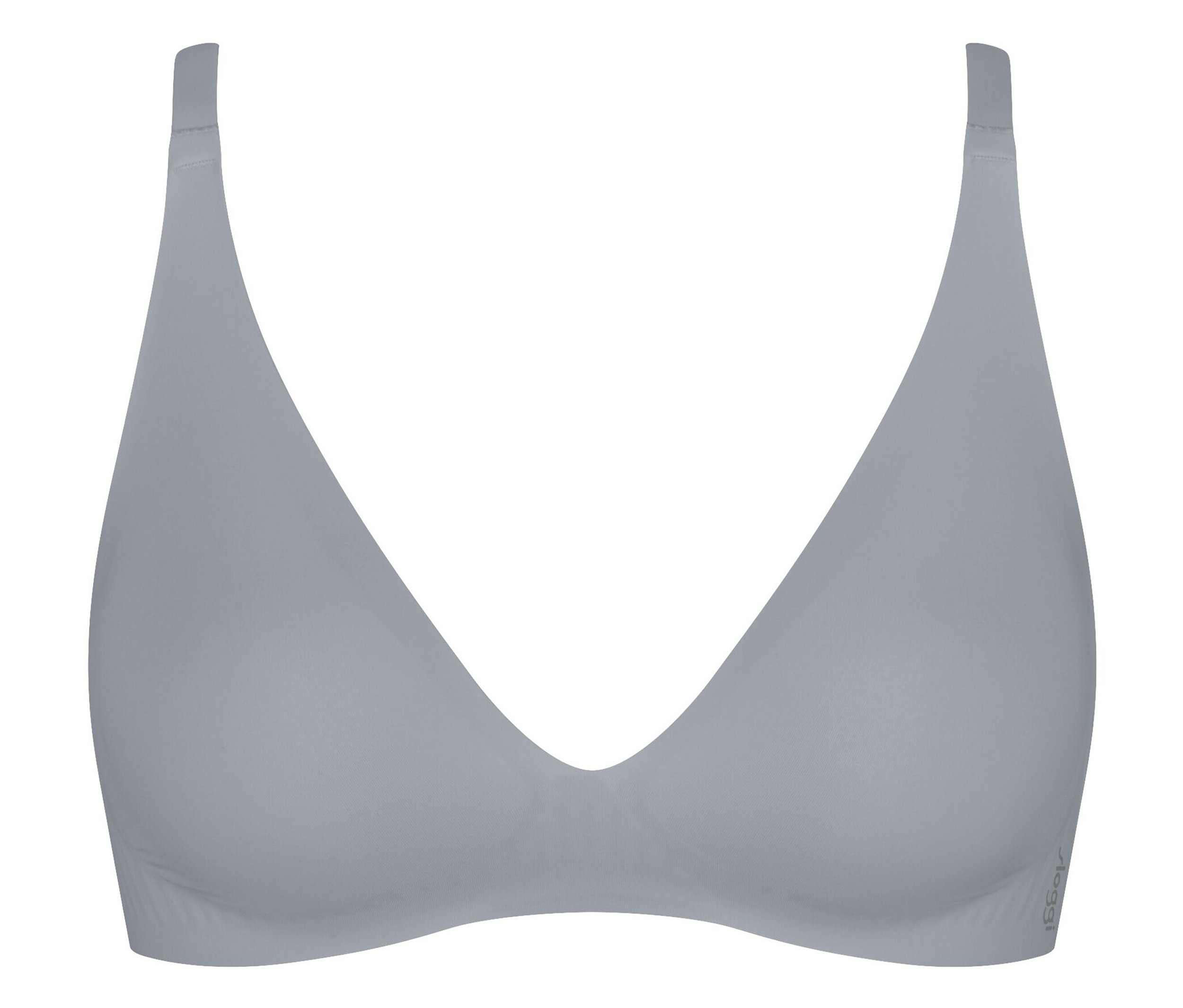 Sivá podprsenka s výstrihom do V.