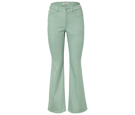 Bootcut džínsky – strih »Lou«, zelené