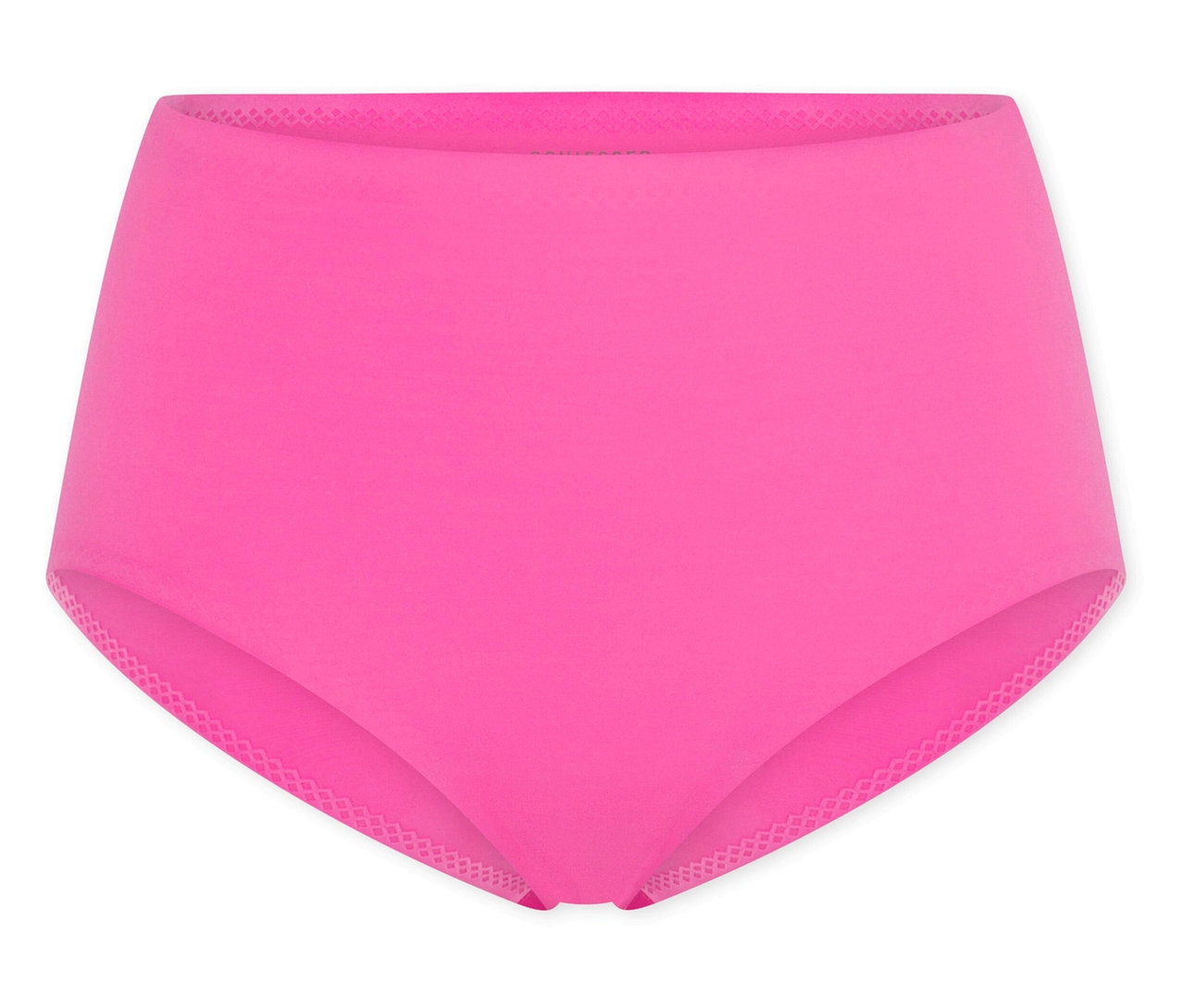 Jedny fuksiové neviditeľné nohavičky SCHIESSER Maxi, s vysokým pásom a z hladkej látky, na bielom pozadí.