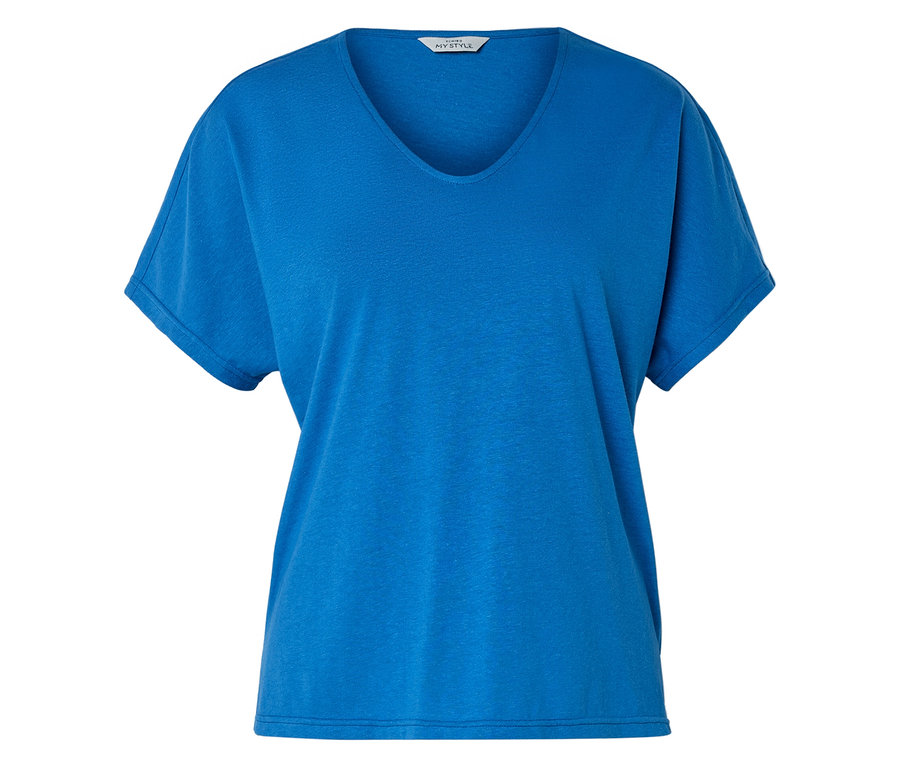 Modré tričko s výstrihom do V.