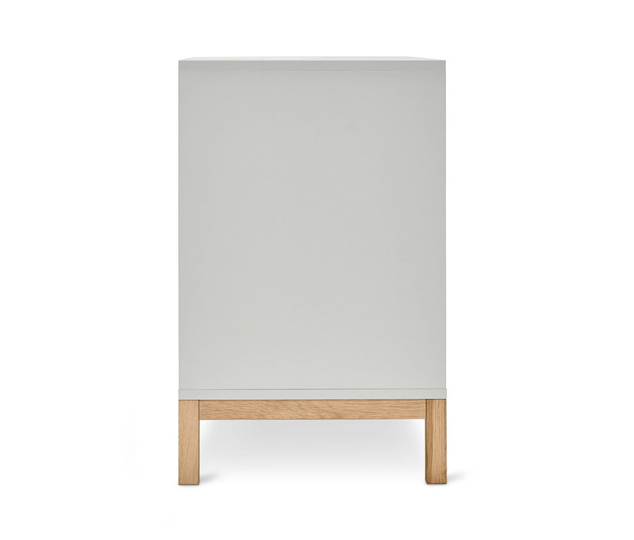 Svetlosivá skrinka pod umývadlo Eklund s 2 zásuvkami.