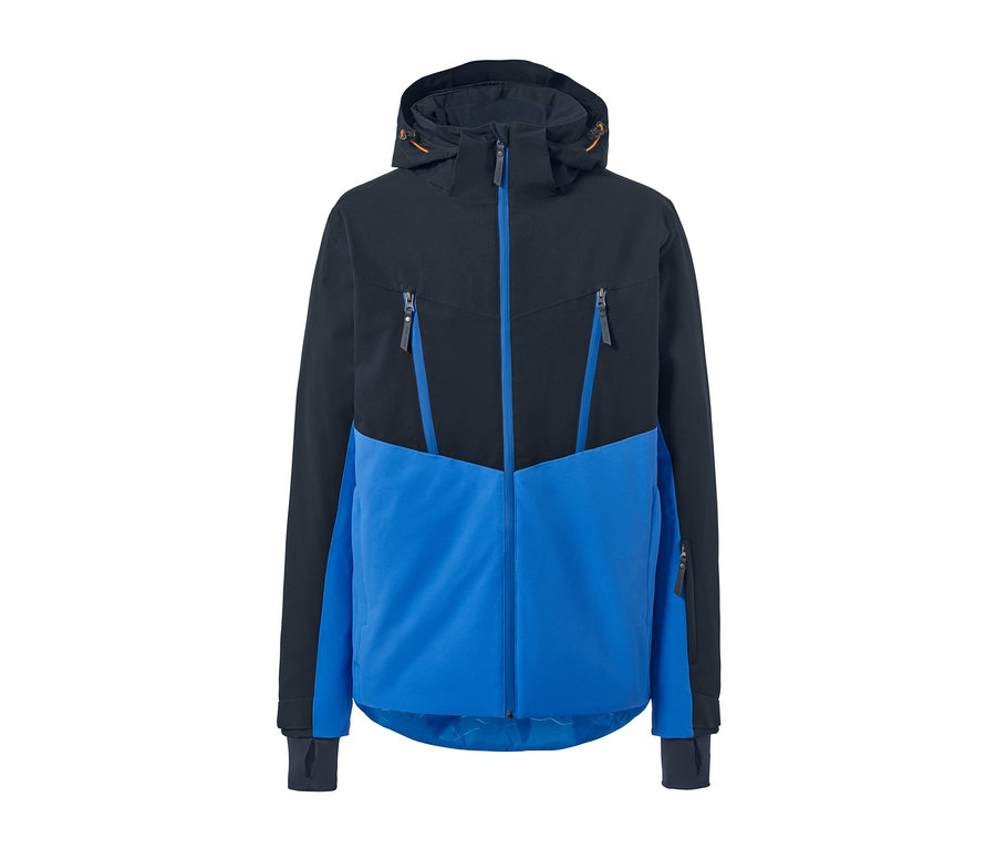 Modrá lyžiarska bunda.