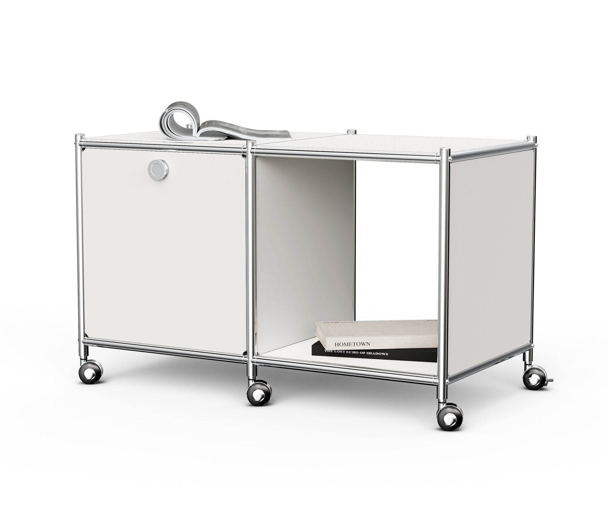 Tchibo - Kovový nočný stolík »Cn3« s 1 výklopným p