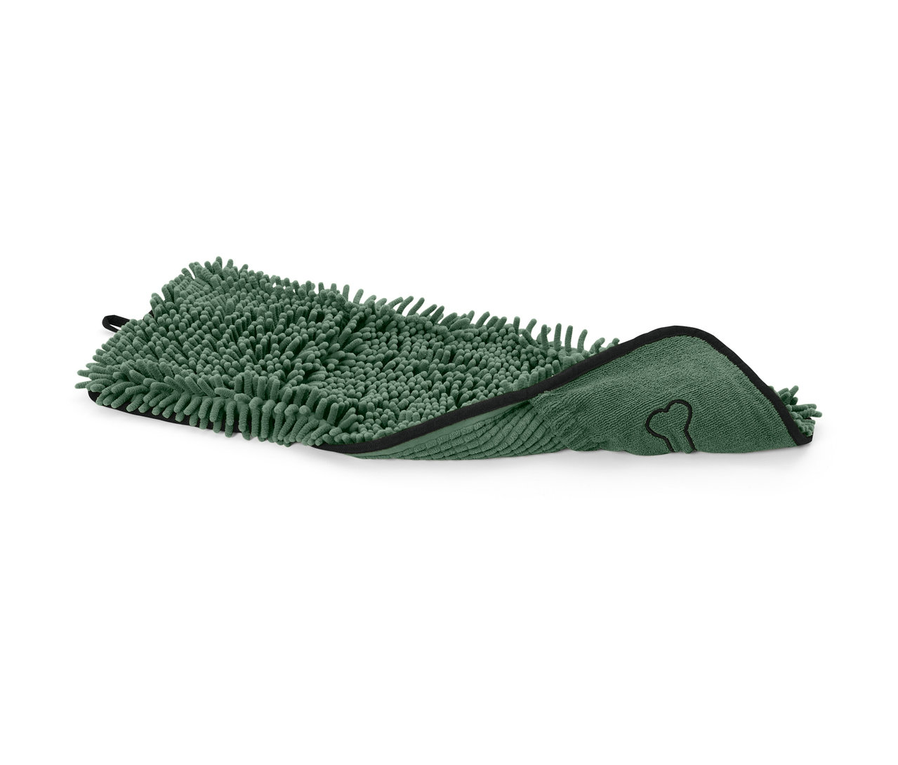 Zelený uterák pre psy s rukoväťou.