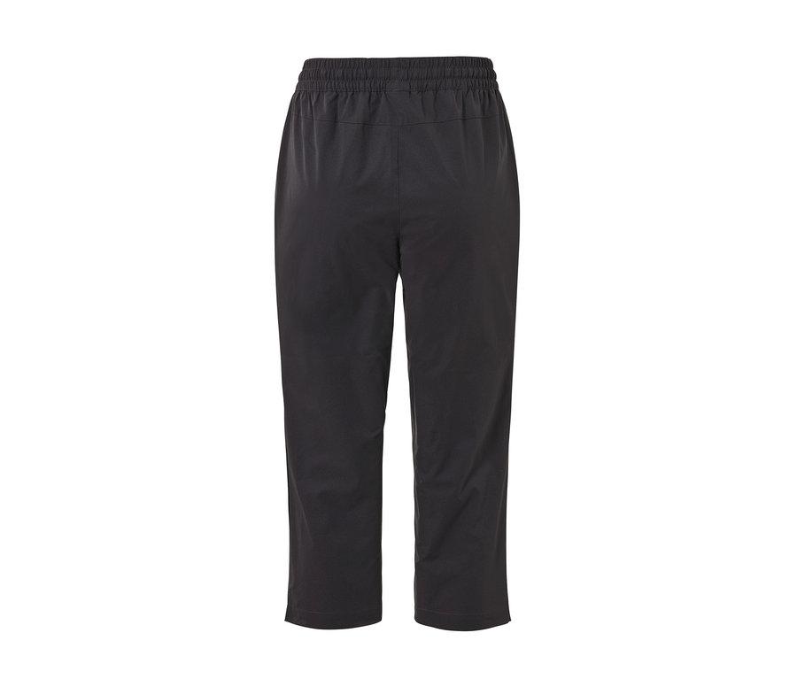 Antracitové funkčné softshellové capri nohavice zozadu.