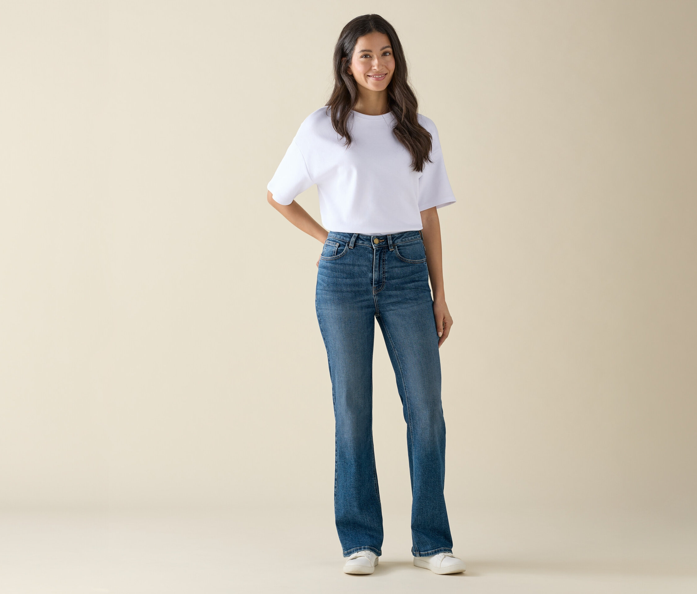 Tchibo - Bootcut džínsy – strih »Lou«, modré