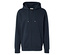 Tmavomodrá mikina s kapucňou na zips.