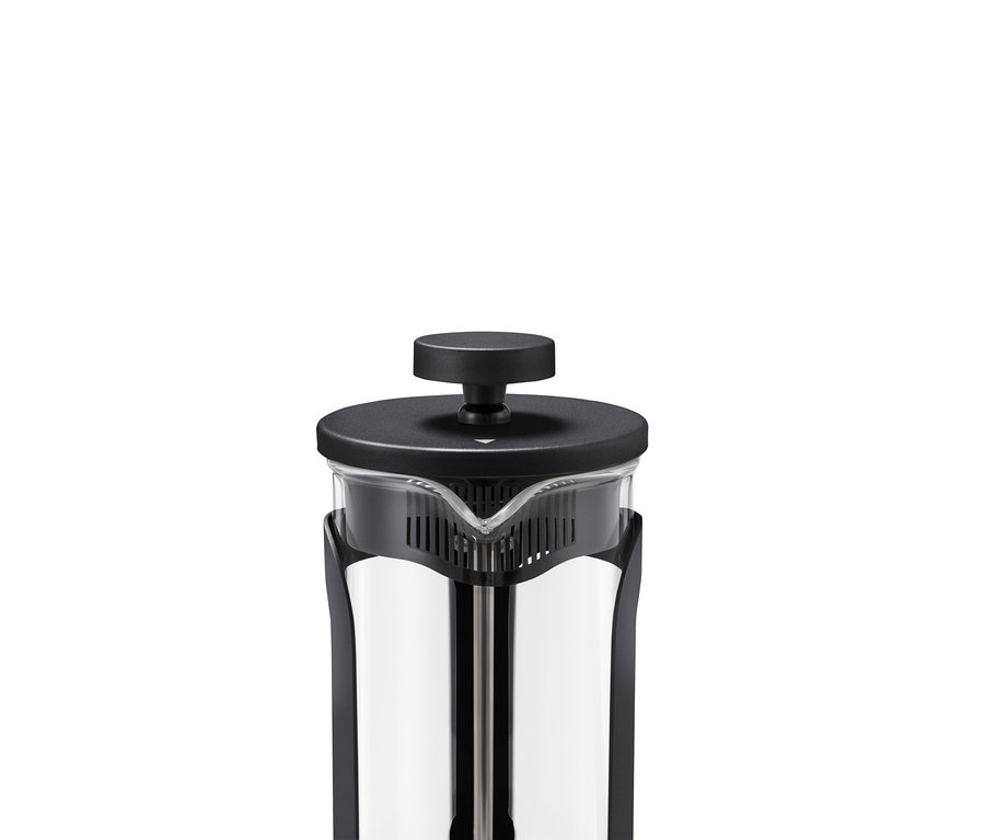 Detail kanvice french press 300 ml, 2 šálky, čierna.