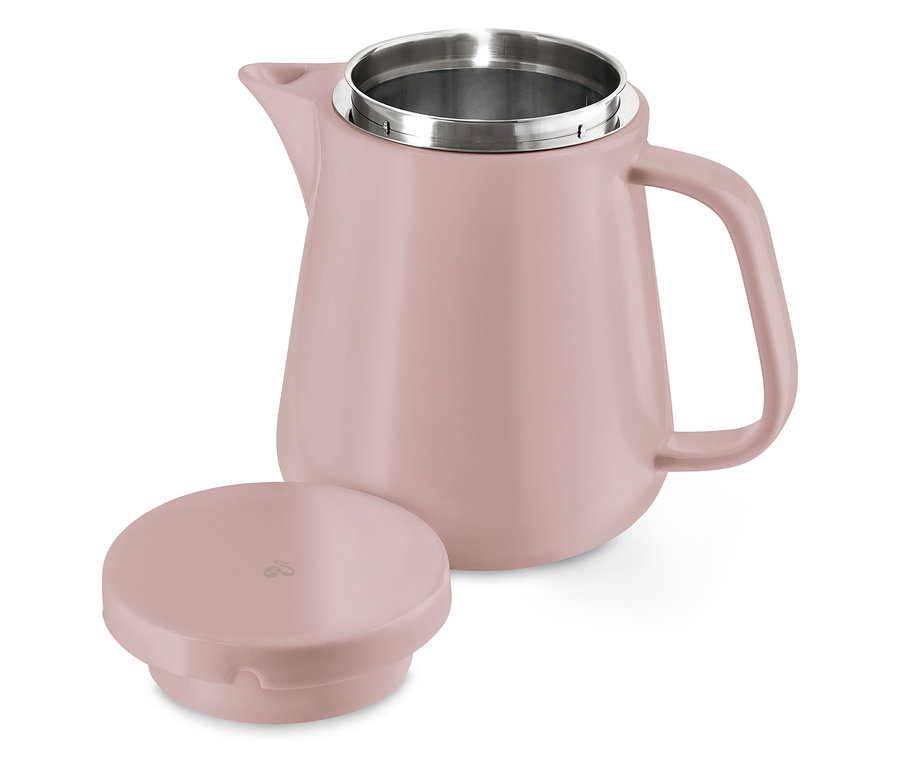 Keramická kanvica s filtrom, ružová