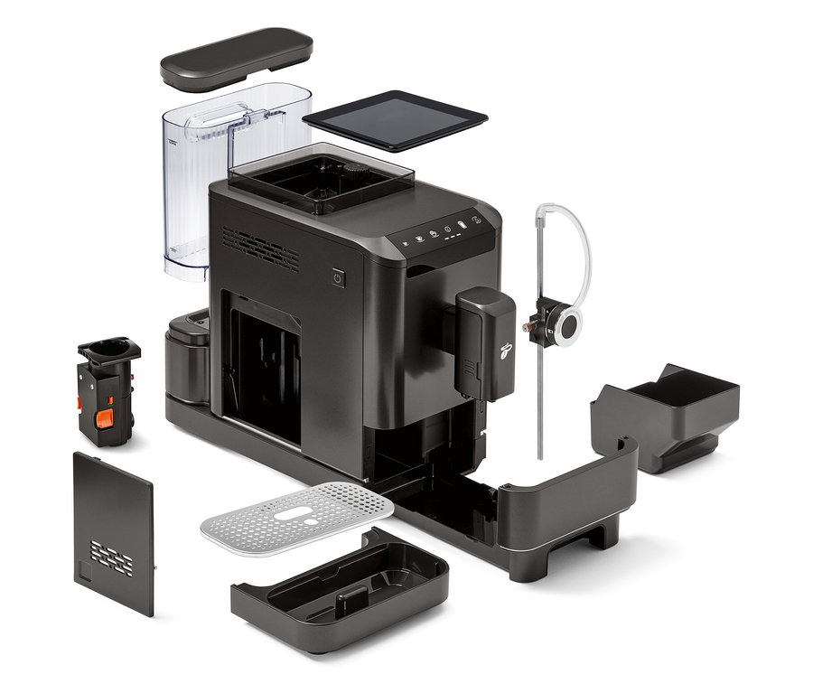 Rozložený kávovar »Esperto 2 Milk« Granite Black.