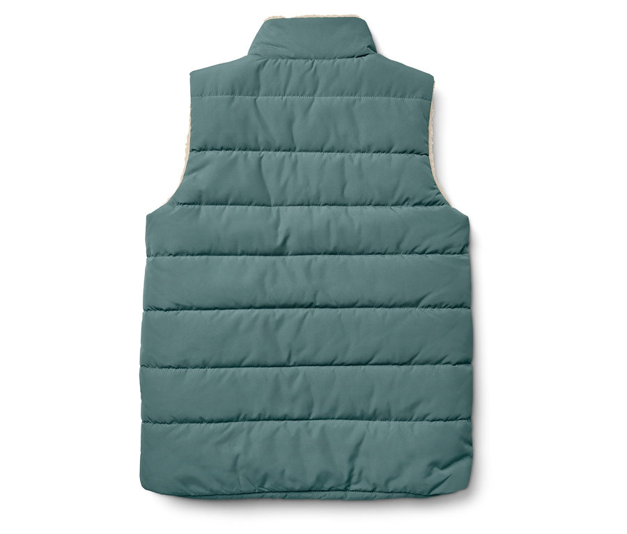 Zelená prešívaná vesta s flísovou podšívkou.