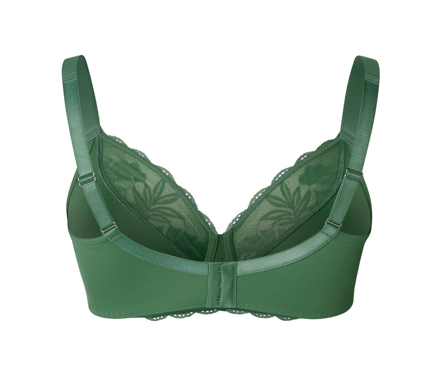 Detailný pohľad na zelenú zmenšujúcu podprsenku.