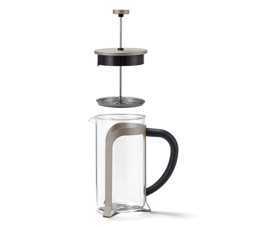Čiastočne rozobratá kanvica french press 800 ml, 6 šálok, farba šampanského.