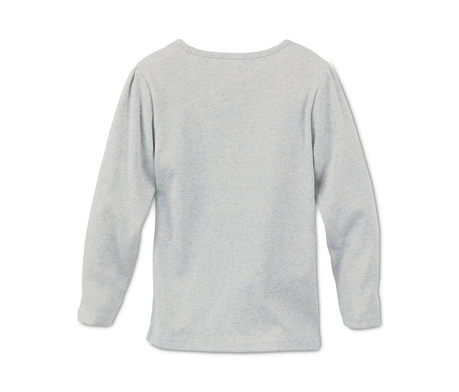 Detail sivého rebrovaného trička, 2 ks.