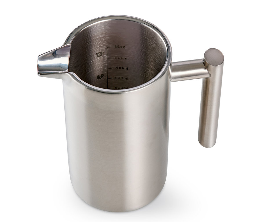 Nerezová dvojstenná kanvica french press 900 ml.