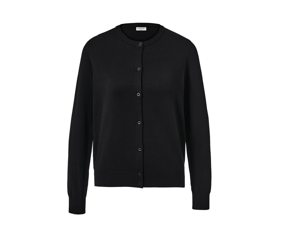 Čierny kardigán z jemného úpletu s gombíkmi.