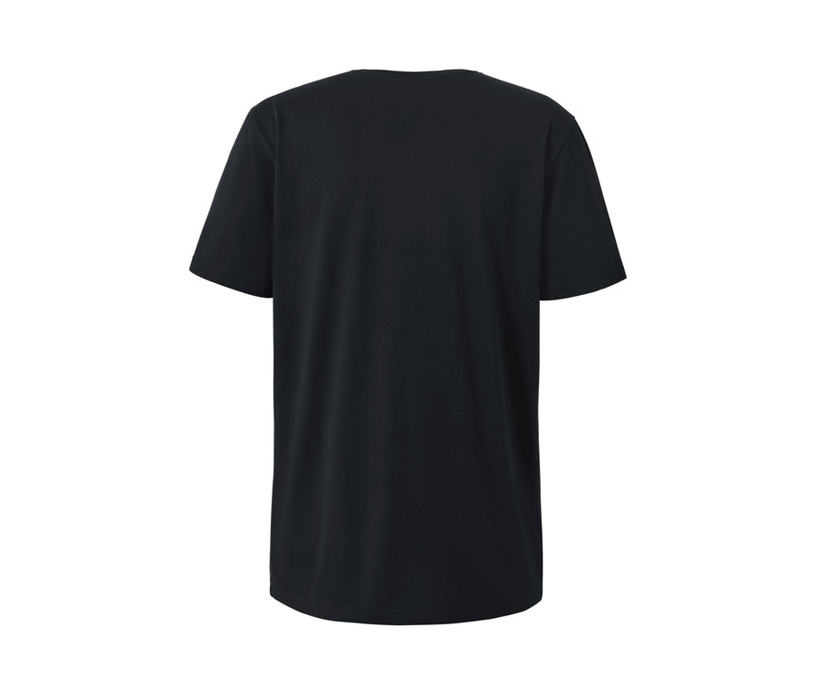 Detail čiernych tričiek s krátkymi rukávmi, 2 ks.