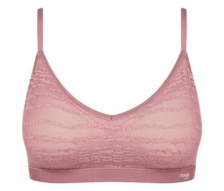 Ružová čipkovaná podprsenka sloggi FREE Evolve Hipster Lace, nočná ružová.